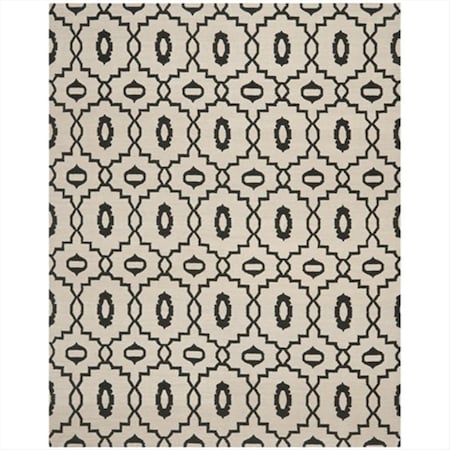 Safavieh 8 Ft. X 10 Ft. Large Rectangle Contemporary Dhurries- Ivory And Black- Flatweave Rug DHU205A-8